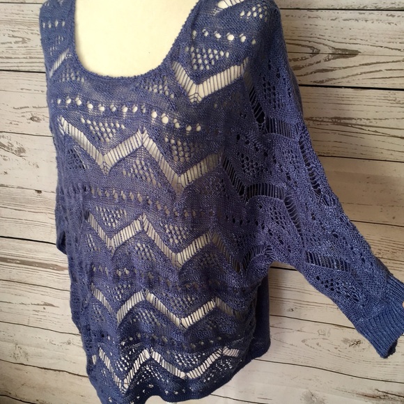 Buffalo David Bitton Sweaters - Oversize Buffalo blue open crochet sweater